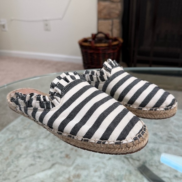 Kate Spade Striped Black and White Laila Espadrille Mules Women’s Size 8 - Picture 3 of 10